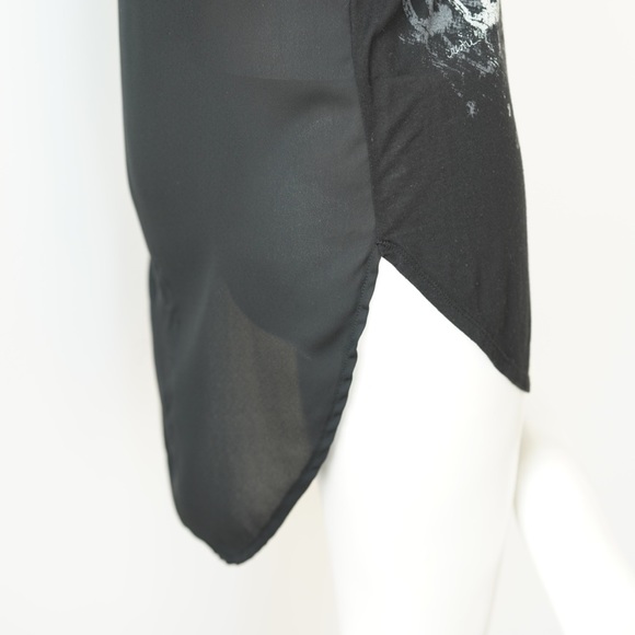 HAUTE HIPPIE Graphic Crewneck Tunic Tank, Black - Size XS - Picture 10 of 10